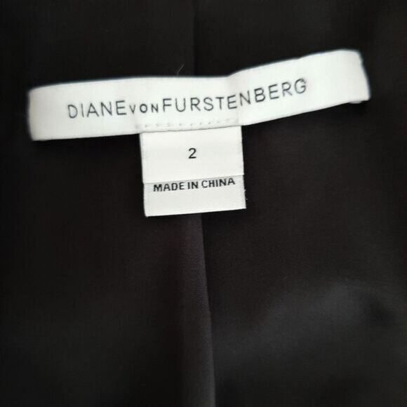 DIANE VON FURSTENBERG Jennie Blazer Jacket Four-Season Stretch Black Sz 2 - Picture 13 of 16